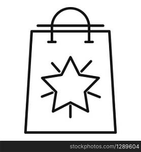 Online shop bag icon. Outline online shop bag vector icon for web design isolated on white background. Online shop bag icon, outline style