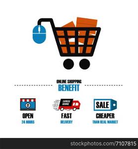 online shop infographic, isolated in white background