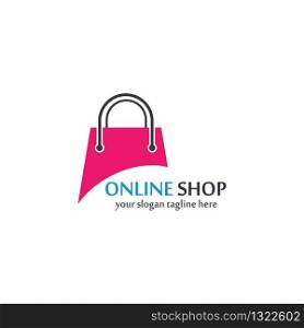 Online shop logo template vector icon illustration design
