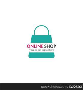Online shop logo template vector icon illustration design