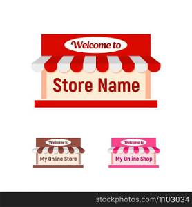 Online Shop / Store Welcome Banner Logo Design Template for Page Website Social Media