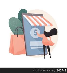 Online shopping abstract concept vector illustration. E-commerce platform, online shopping website, internet store, mobile application, digital product catalog, goods delivery abstract metaphor.. Online shopping abstract concept vector illustration.