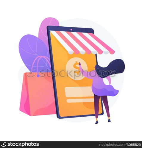 Online shopping abstract concept vector illustration. E-commerce platform, online shopping website, internet store, mobile application, digital product catalog, goods delivery abstract metaphor.. Online shopping abstract concept vector illustration.