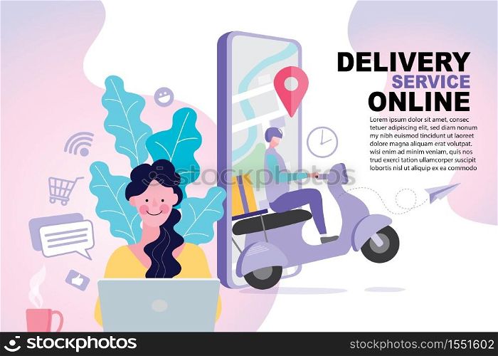 Online shopping banner, mobile app templates, flat design vector poster.