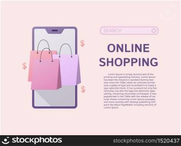 Online Shopping. concept of delivery service. Vector illustration