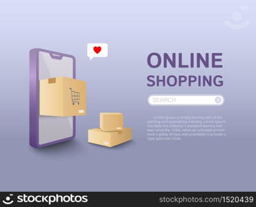 Online Shopping. concept of delivery service. Vector illustration