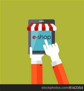 Online Shopping Flat Concept for Mobile Apps. EPS10