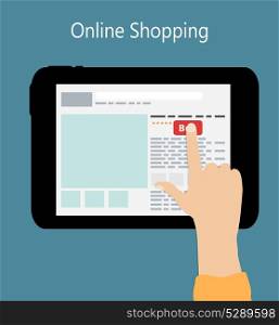 Online Shopping Flat Concept Vector Illustration. EPS10. Online Shopping Flat Concept Vector Illustration