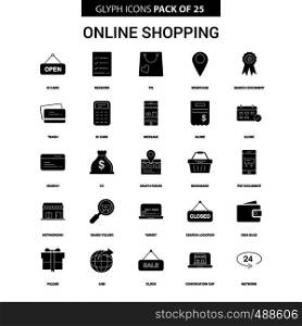 Online Shopping Glyph Vector Icon set