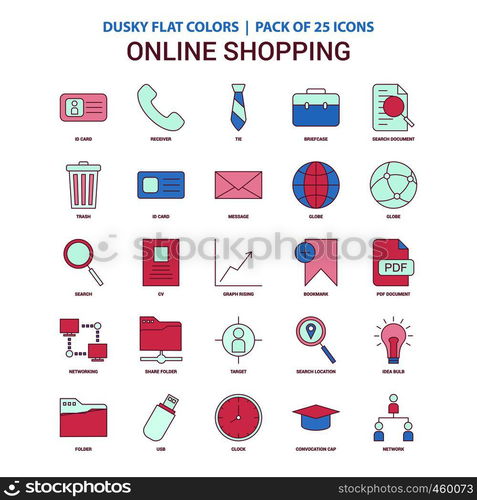 Online Shopping icon Dusky Flat color - Vintage 25 Icon Pack