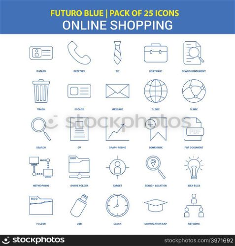 Online Shopping Icons - Futuro Blue 25 Icon pack