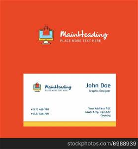 Online shopping logo Design with business card template. Elegant corporate identity. - Vector
