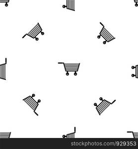Online shopping pattern repeat seamless in black color for any design. Vector geometric illustration. Online shopping pattern seamless black