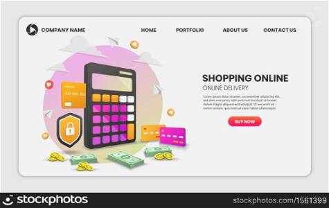 Online Shopping templates app page.For web banner, infographics, hero images. Hero image for website. vector illustration.