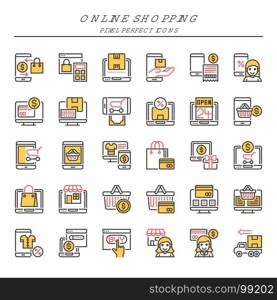 Online Shopping , Thin Line and Pixel Perfect Icons