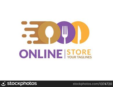 Online shopping vector icon. Delivery food sign. E-commerce logo. Isolated Shopping bag on white background