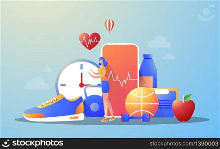 Online shopping web banner concept. E-commerce, customer on the sale. App on mobile phone. Sport store. Isolated vector illustration in flat style. Online shopping web banner concept. E-commerce, customer on the sale. App on mobile phone. Sport store. Isolated vector illustration in flat style.