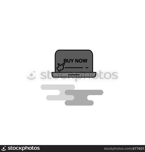 Online shopping Web Icon. Flat Line Filled Gray Icon Vector