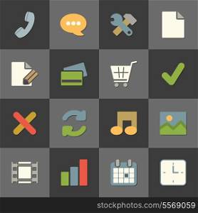 Online shopping website iconset, color flat design isolated vector illustration