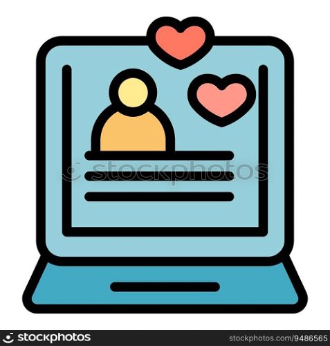 Online social care icon outline vector. Company service. Vision team color flat. Online social care icon vector flat