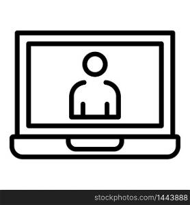 Online speaker icon. Outline online speaker vector icon for web design isolated on white background. Online speaker icon, outline style