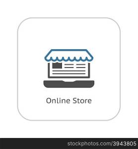 Online Store Icon. Business Concept.. Online Store Icon. Flat Design. Business Concept. Isolated Illustration.