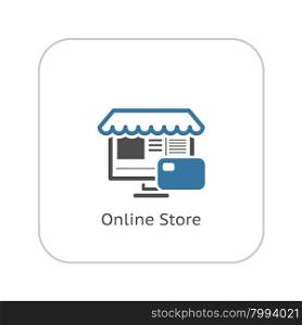 Online Store Icon. Flat Design. Business Concept. Isolated Illustration.. Online Store Icon. Business Concept.