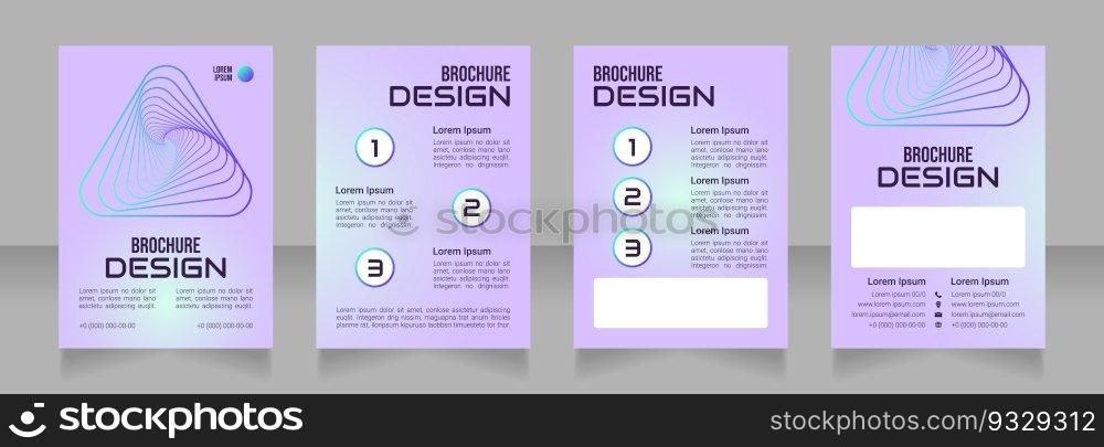 Online store management blank brochure design. Template set with copy space for text. Premade corporate reports collection. Editable 4 paper pages. Bebas Neue, Audiowide, Roboto Light fonts used. Online store management blank brochure design