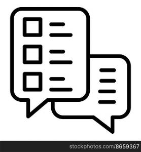 Online study chat icon outline vector. Digital student. Internet homework. Online study chat icon outline vector. Digital student