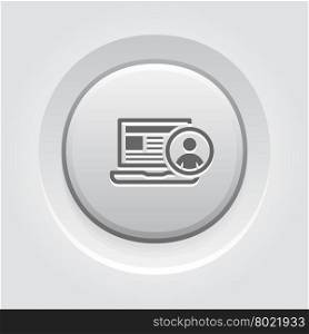Online Support Icon. Business Concept. Online Support Icon. Business Concept. Grey Button Design