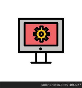 Online Support Service, Technical Assistance, Technical Support, Web Maintenance Flat Color Icon. Vector icon banner Template