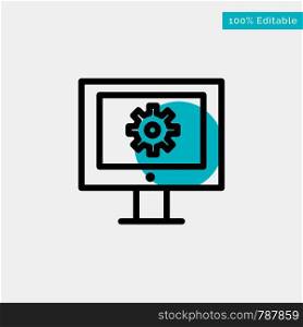 Online Support Service, Technical Assistance, Technical Support, Web Maintenance turquoise highlight circle point Vector icon