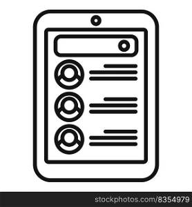 Online tablet job icon outline vector. Search employment. Career people. Online tablet job icon outline vector. Search employment