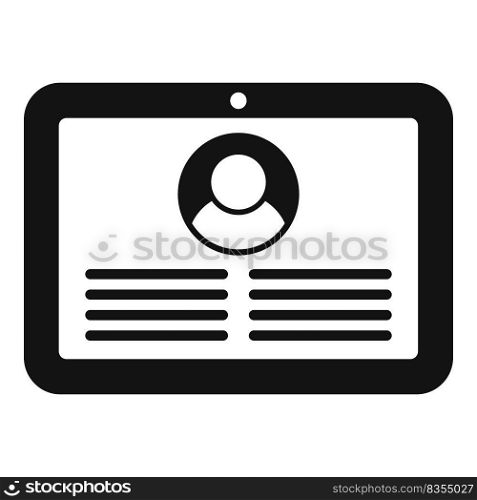 Online tablet job icon simple vector. Search career. Internet work. Online tablet job icon simple vector. Search career
