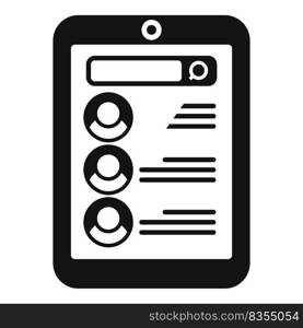 Online tablet job icon simple vector. Search employment. Career people. Online tablet job icon simple vector. Search employment