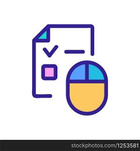 Online test icon vector. Thin line sign. Isolated contour symbol illustration. Online test icon vector. Isolated contour symbol illustration