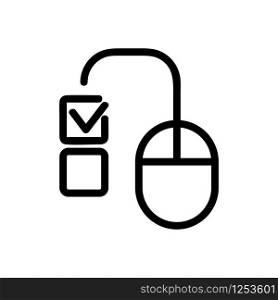 Online test icon vector. Thin line sign. Isolated contour symbol illustration. Online test icon vector. Isolated contour symbol illustration