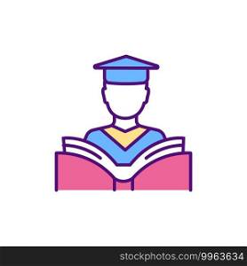 Online textbooks RGB color icon. Online teaching digital resources. Digital devices for viewing learning program and different information resourses at schools. Isolated vector illustration. Online textbooks RGB color icon