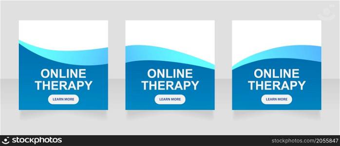 Online therapy service portal web banner design template. Vector flyer with text space. Advertising placard with customized copyspace. Promotional printable poster for advertising. Graphic layout. Online therapy service portal web banner design template