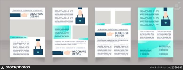 Online tools for searching candidates blank brochure layout design. Vertical poster template set with empty copy space for text. Premade corporate reports collection. Editable flyer 4 paper pages. Online tools for searching candidates blank brochure layout design