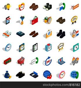 Online trade icons set. Isometric style of 36 online trade vector icons for web isolated on white background. Online trade icons set, isometric style