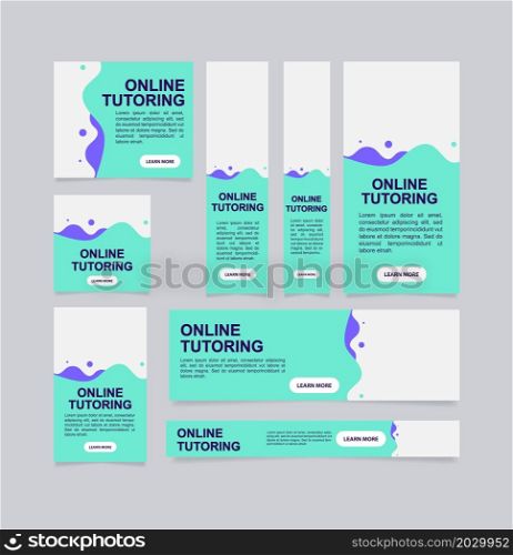 Online tutor for college student web banner design template. Vector flyer with text space. Advertising placard with customized copyspace. Promotional printable poster for advertising. Graphic layout. Online tutor for college student web banner design template
