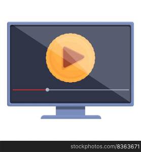 Online video player icon cartoon vector. Money blog. Funnel streaming. Online video player icon cartoon vector. Money blog