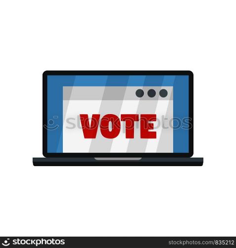 Online vote icon. Flat illustration of online vote vector icon for web isolated on white. Online vote icon, flat style