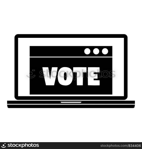 Online vote icon. Simple illustration of online vote vector icon for web design isolated on white background. Online vote icon, simple style