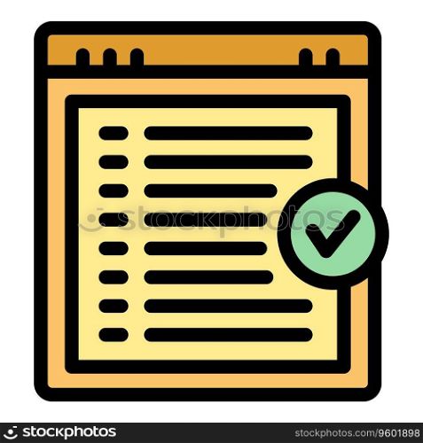 Online web form icon outline vector. Loan credit. Approved paper color flat. Online web form icon vector flat