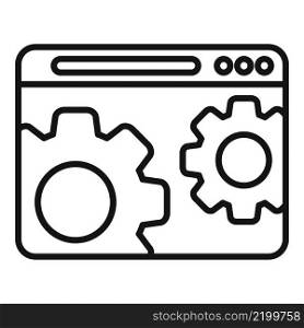 Online web gear icon outline vector. Internet strategy. Email service. Online web gear icon outline vector. Internet strategy