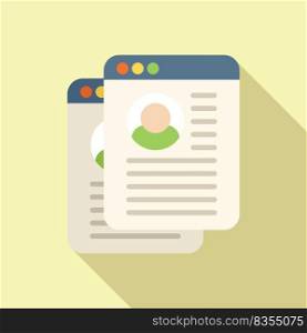 Online web page icon flat vector. Job search. Career people. Online web page icon flat vector. Job search
