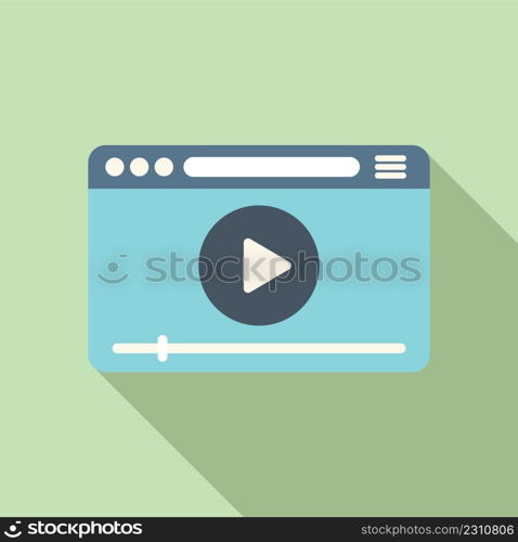 Online web player icon flat vector. Study book. Student class. Online web player icon flat vector. Study book