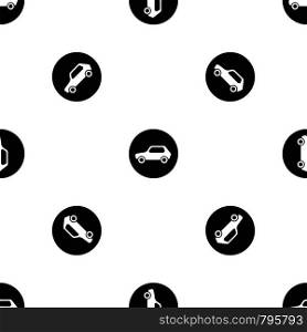 Only motor vehicles allowed road sign pattern repeat seamless in black color for any design. Vector geometric illustration. Only motor vehicles allowed road sign pattern seamless black